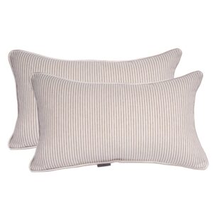 supmaison pack of 2 decorative indoor outdoor outdoor pillow 20" x 12", (polyester, veranda stripe tan)