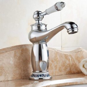 Sink Tap Kitchen Bathroom,Bathroom Faucet Antique Bronze Finish Brass Basin Sink Solid Brass Faucets Single Handle Water Mixer Taps Bath Crane/Chrome