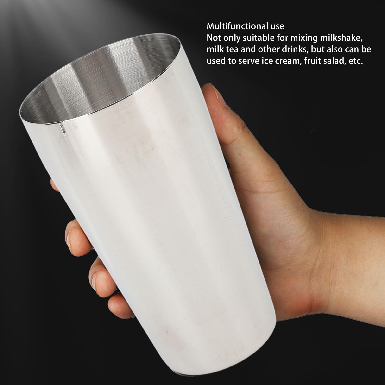 Qcwwy Mixing Cup, Coffee Milk Frother Cup Multipurpose Coffee Frothing Cup, Large Capacity Proof Metal Milk Steaming Pitcher Milkshake Cup for Tea Beverage Drinking 750ml,