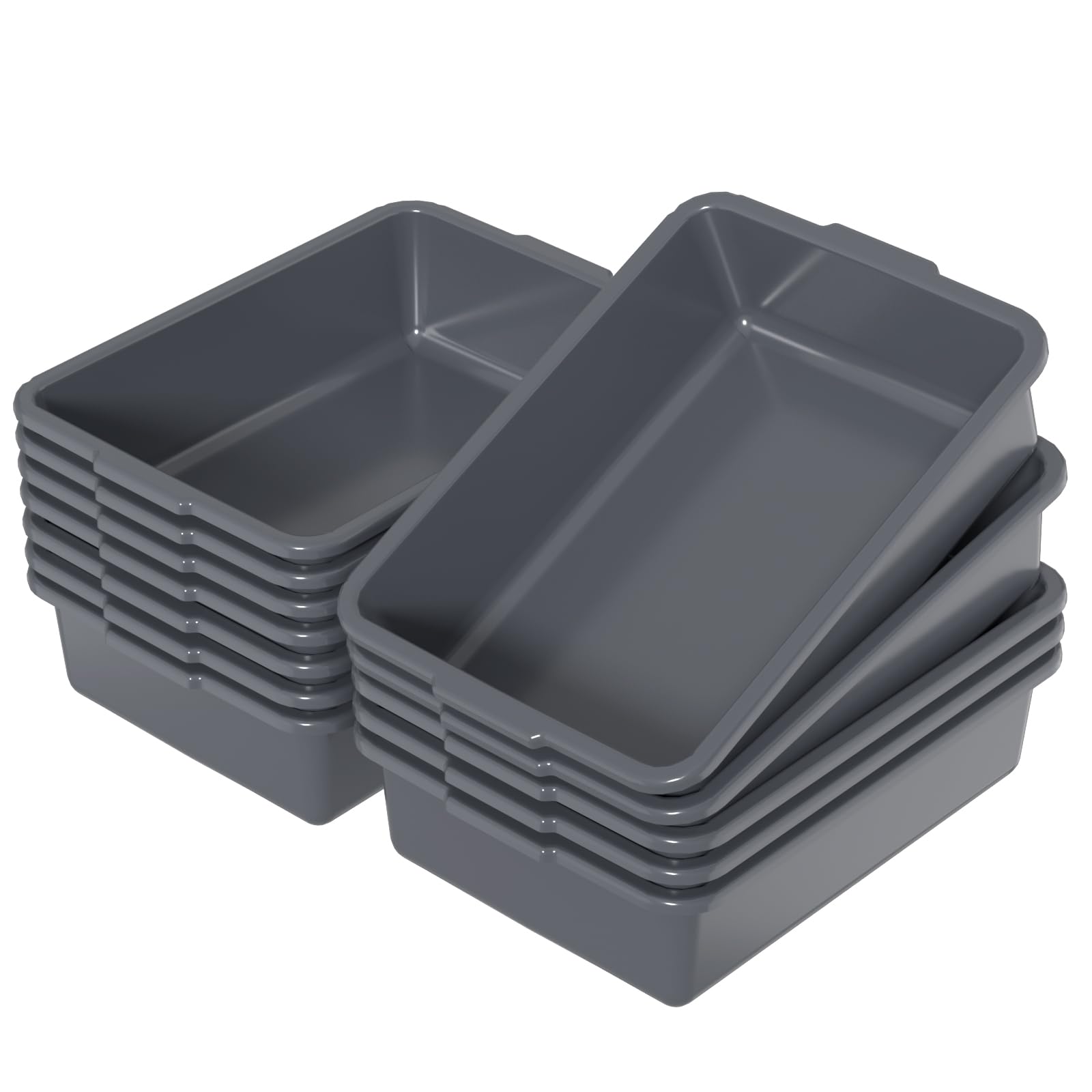 Vadidiya 13 L Plastic Commercial Bus Tubs, Plastic Commercial Wash Basins, 12 Packs