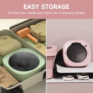 Small Portable Washing Machine, Mini Washer 6L High Capacity with 3 Modes Deep Cleaning for Underwear, Baby Clothes, or Small Items, Foldable Washing Machine for Apartments, Camping (Pink)