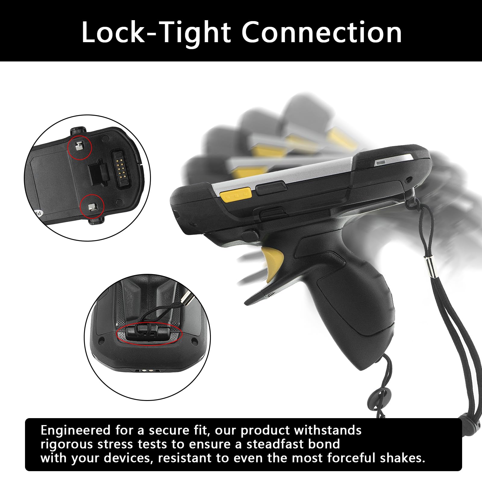 Trigger Handle for Zebra Symbol TC70 TC72 TC75 TC77 TC70x TC75x Handheld Barcode Scanner Mobile Computer - P/N: TRG-TC7X-SNP1-02 TRG-TC7X-SNP1-01 Secure Snap-On Design