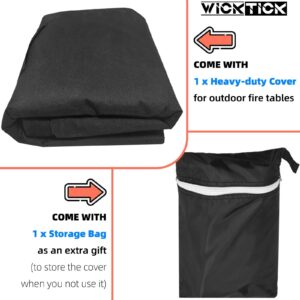 WICKTICK Square Gas Fire Pit Cover 30 x 30 x 25 Inch, Waterproof & 600D Heavy Duty Fire Table Cover, Compatible with Ciays, Xbeauty, Bali Outdoors and More 28x28, 30x30 Inch Patio Propane Firepits