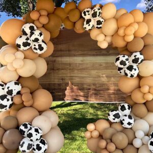 158Pcs Cow Balloons Arch Kit with Brown Cow Print Balloon for CowBoy CowGirl Party Themed Baby Shower Farm Birthday Decorations Rodeo Western Balloon Arch