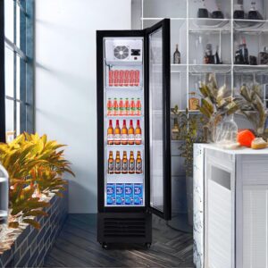 XPACOOL Commercial Refrigerator Display Fridge Cooler,Glass Door Merchandiser Beverage Refrigerator with LED Light Adjustable Shelves ETL and NSF Approval