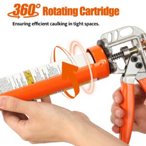 Holothurian Caulking Gun, Caulk Gun No Drip,Sealant Finishing Tool Grout Scraper for Kitchen Bathroom Window Sink Joint, 1/10 Gallon Cartridge, 20:1 Thrust Ratio