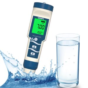 gisnpa ph meter, digital 4-in-1 ph orp h2 temp meter with atc, h2 water ppb/ppm meter, 0.01 resolution high accuracy ph tester for drinking water