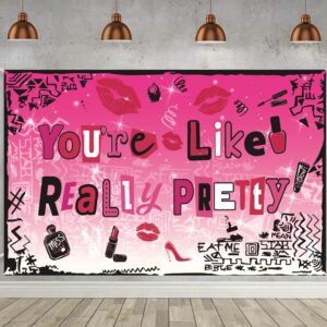 generic you're like really pretty backdrop banner ladies night party decorations for mean girls birthday party bachelorette party decorations, pink