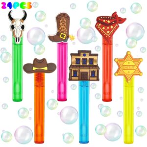 uoyoi western cowboy party favors,24pcs cute cowboy bubble wand for western birthday party supplies,classroom prizes pinata goodie bag stuffers gifts