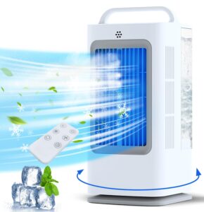 xamatts portable air conditioners, 1700ml evaporative air cooler with remote, 120° oscillating mini air conditioner portable with 3 speeds & 1-7h timer, portable ac unit for bedroom room office desk…