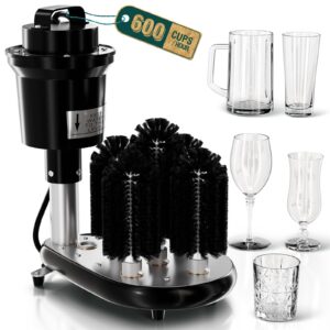 wantjoin electric commercial glass washer,winery wine glass cleaning machine,5 cleaning brush washers glass,perfect for bars and cafes