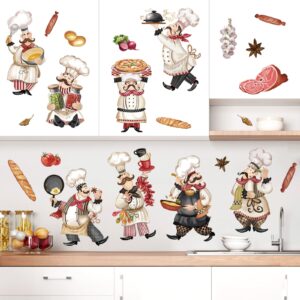 wondever chef kitchen wall stickers food cooking kitchenware peel and stick wall art decals for kitchen dining room restaurant fridge