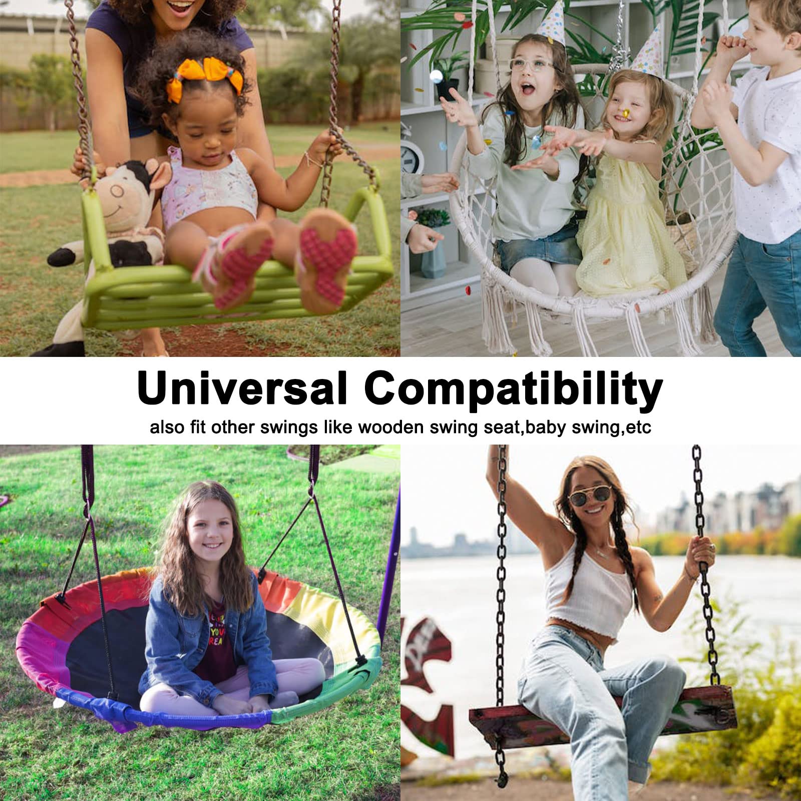 Swing Stand A Frame for 2 Swings,550lbs Metal Saucer Tree Swing Frame Heavy Duty,70” High and 97” Wide,All Weather Resistant Anti-Rust,for Kids Adult Outdoor Backyard(Without Swing) (Black)