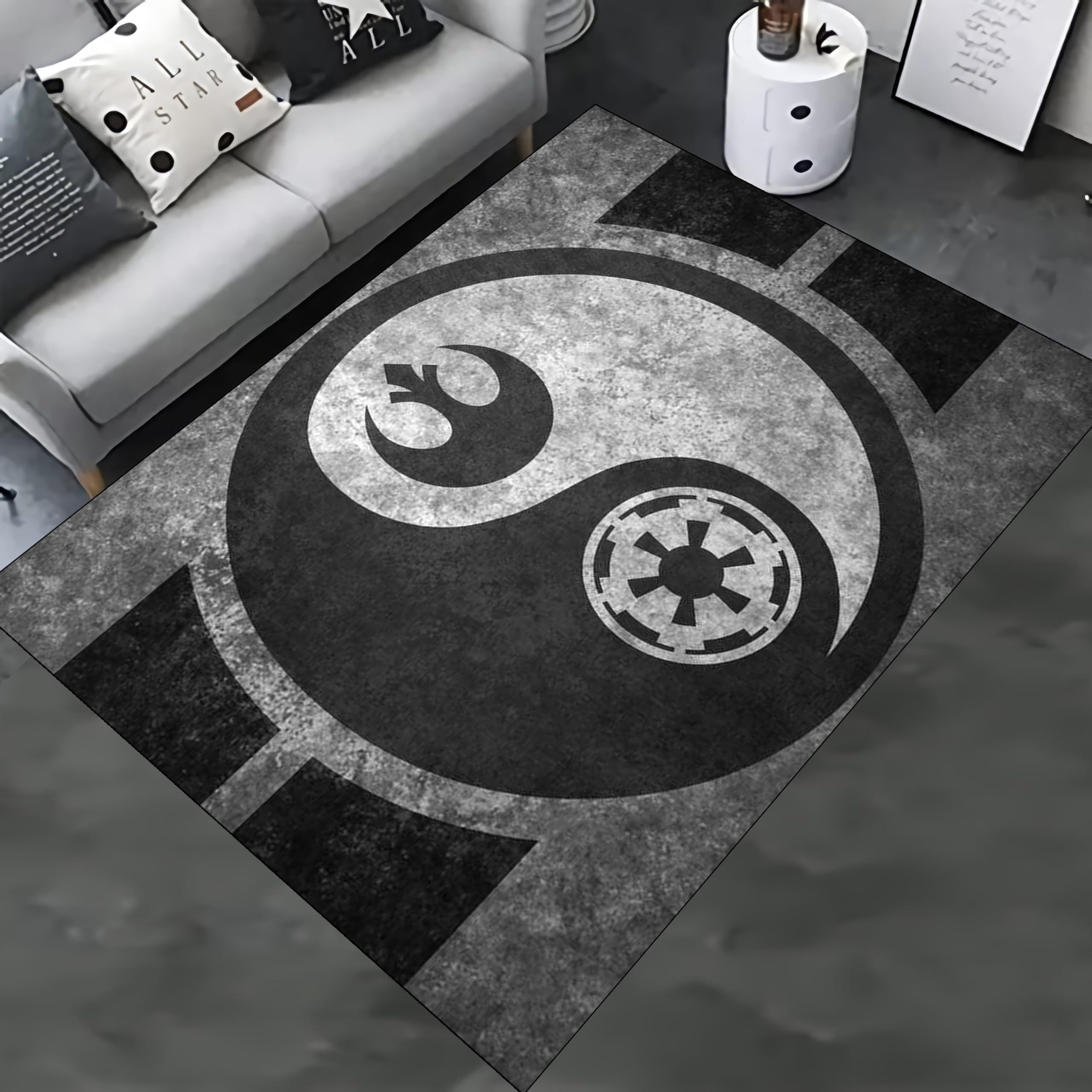 Generic Rebel and Empire Logo Yin Yang Rug, Starwars Empire Logo Rug HT-1079.7 (70”x110”)=180x280cm