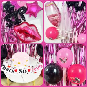 Mean Girls Birthday Party Decorations Girls Bachelorette Party Decorations You Can't Sip With Us Banner Hot Lip Balloons for Burn Book Girls Y2K Bridal Shower Wedding Bachelorette Party Supplies