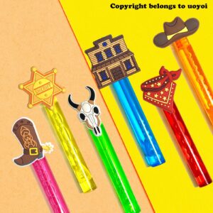 uoyoi Western Cowboy Party Favors,24Pcs Cute Cowboy Bubble Wand for Western Birthday Party Supplies,Classroom Prizes Pinata Goodie Bag Stuffers Gifts