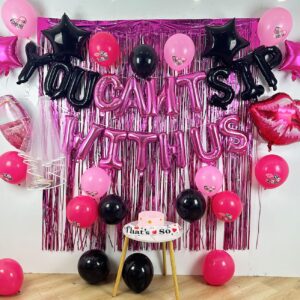 Mean Girls Birthday Party Decorations Girls Bachelorette Party Decorations You Can't Sip With Us Banner Hot Lip Balloons for Burn Book Girls Y2K Bridal Shower Wedding Bachelorette Party Supplies