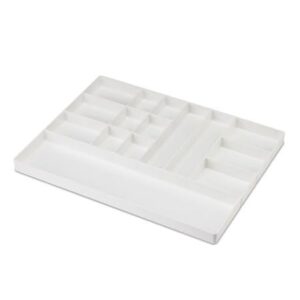 American Goods Medical Dental Drawer Organization Tray White Dental Cart Section Drawer Plastic Tray for Organization Medical/Dental Supply (15 Section)