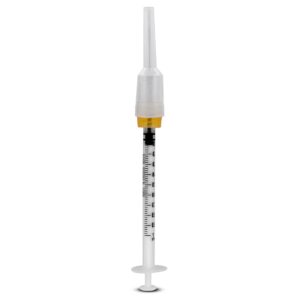 1 mL Precision Dispensing Tool - 25G x 1" - Luer Lock Tip with Safety Attachment, Individually Wrapped - Industrial and Personal Use (Box of 100)