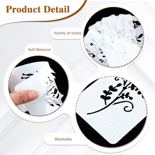 Stencils for Painting on Wood, Reusable Flower Stencils Painting Crafts Templates Drawing Stencil for Painting on Wood, Wall, Furniture(18)