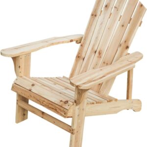 LOKATSE HOME Outdoor Wooden Adirondack Classic Fire Pit Chair for Deck Yard/Garden, Natural Wood