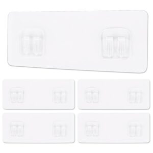 5pcs transparent shower shelf adhesive replacement, no drilling for caddy bathroom shelf basket and kitchen racks of waterproof adhesive shower hooks compatible with yasonic ys-k403 (5.51x2.36in)