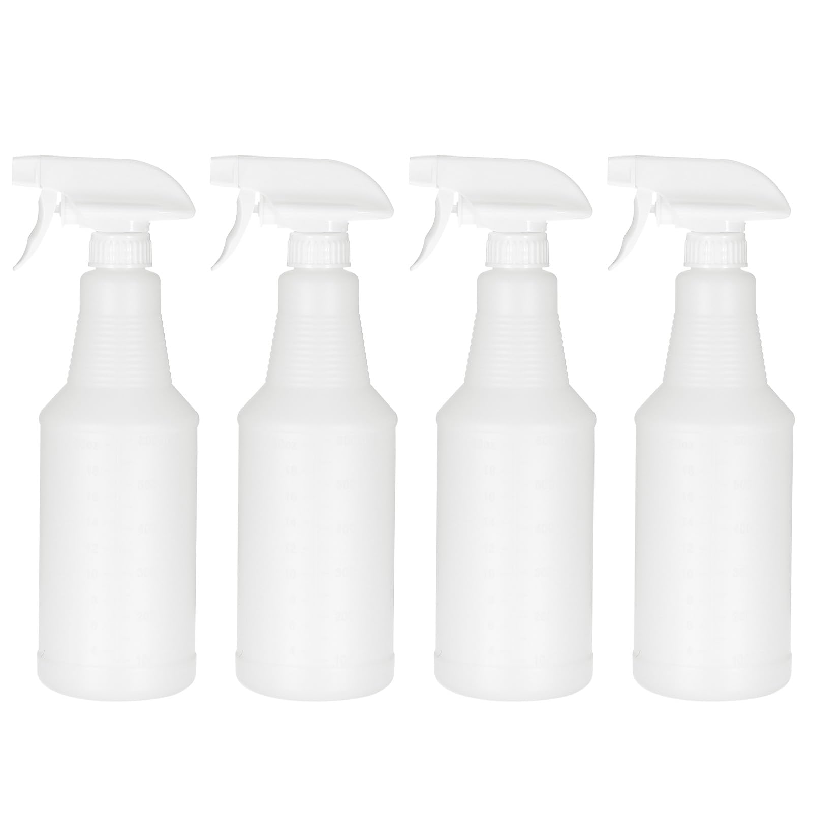 PATIKIL 750ml/24oz Plastic Spray Bottles, 4pcs Adjustable Nozzle Leak Proof Empty Water Mist Stream Sprayer for Cleaning Solutions Plants Hair, White