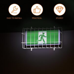 SOLUSTRE Exit Sign Damage Stopper Metal Wire Guard Exit Sign Damage Cage Wall Mounted Emergency Light Protective Covers for Exit Sign or Emergency Light