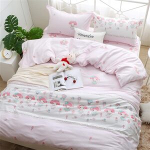 MeganJDesigns 3 Pieces Anime My Cute Melody Duvet Cover Set Melody Quilt Cover with Two Pillowcases,Twin