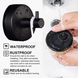 minicreat Suction Cup Hooks 2 Packs Towel Hooks Matte Black Bathroom Shower Holders for Bathroom Bedroom Kitchen Hotel Pool