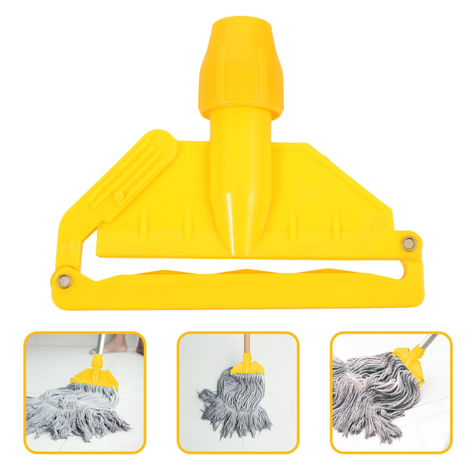 Baluue Commercial Mop Clamps-Quick- Change Head Mop Handle -Heavy Duty Mop Head Replacement Holder Gripper Mop Wet Mop Handle Clamp Mop Handles for Wet Mop Yellow