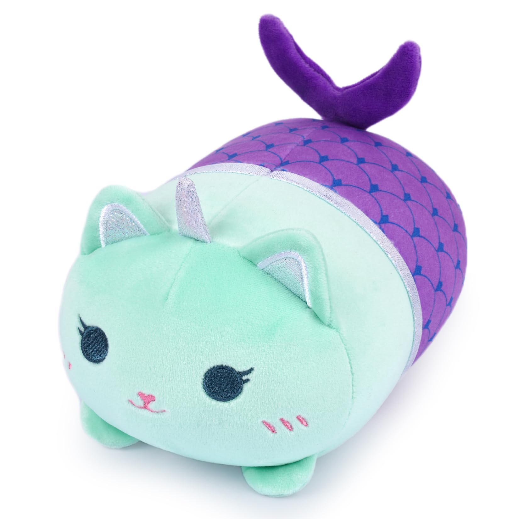 KOPHINYE Mermaid Cat Stuffed Animal,8 inch Cute Cat Plush Mermaid Stuffed Animal Soft Cartoon Cat Plush Pillow, Kawaii Plush Toy for Kids Girls Boys Birthday