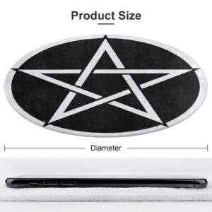 STHPOE Pentacle Witch Modern Pagan Wicca Witchcraft Ultra Soft Non-Slip Area Rugs Indoor Coral Velvet Floor Mat Short Flannel Carpet for Living Room Bedroom Dining Room, 24*24in