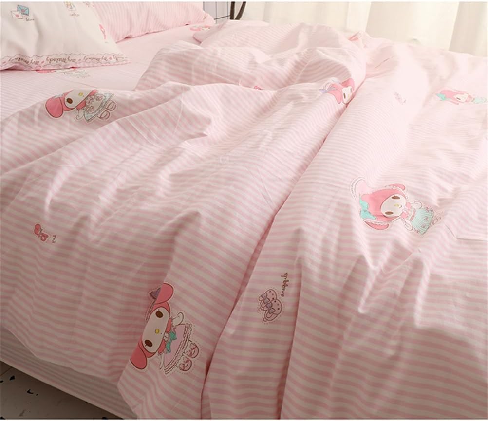 MeganJDesigns 3 Pieces Anime My Cute Melody Duvet Cover Set Melody Quilt Cover with Two Pillowcases,Twin