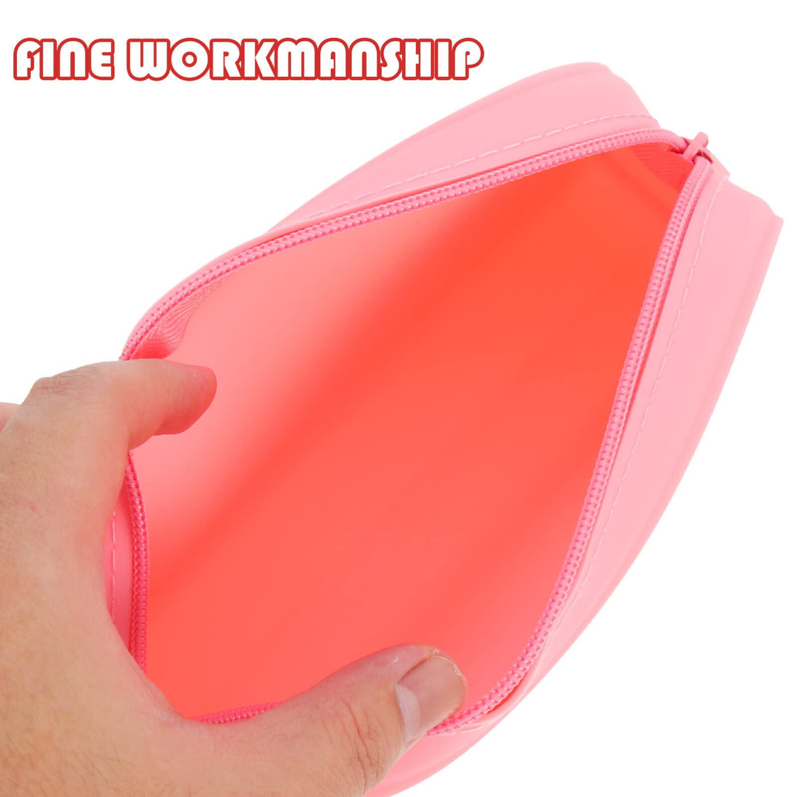 LALAFINA Silicone Pencil Case, Color Pencil Pouch Pencil Case Small Silicone Pencil Pouch Pencil Pouch for Women, Makeup Pouch for Brush