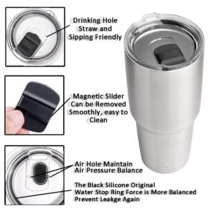 Replacement Yeti Tumbler Lid, 2Pcs 20oz Yeti Tumbler Magnetic Slider Replacement, Great Spill Proof Effect Coffee Cup Lids with Magnetic Slider Switch for 10/24oz Mug/10oz Lowball/Ozark Trail/OldStyle