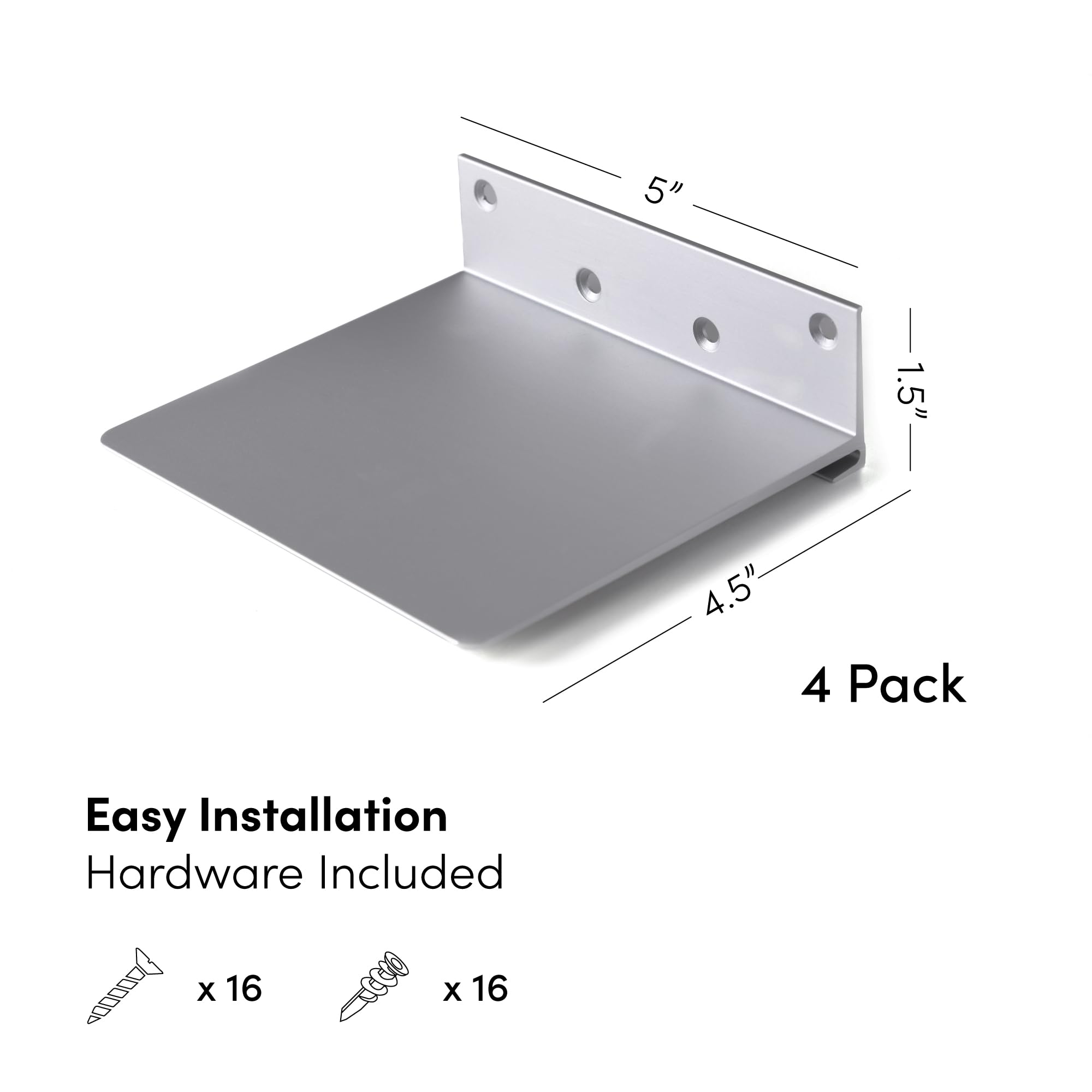 xympo Floating Invisible Bookshelf Wall Mounted (Set of 4) - Aluminum - Turn Books into Floating Shelves