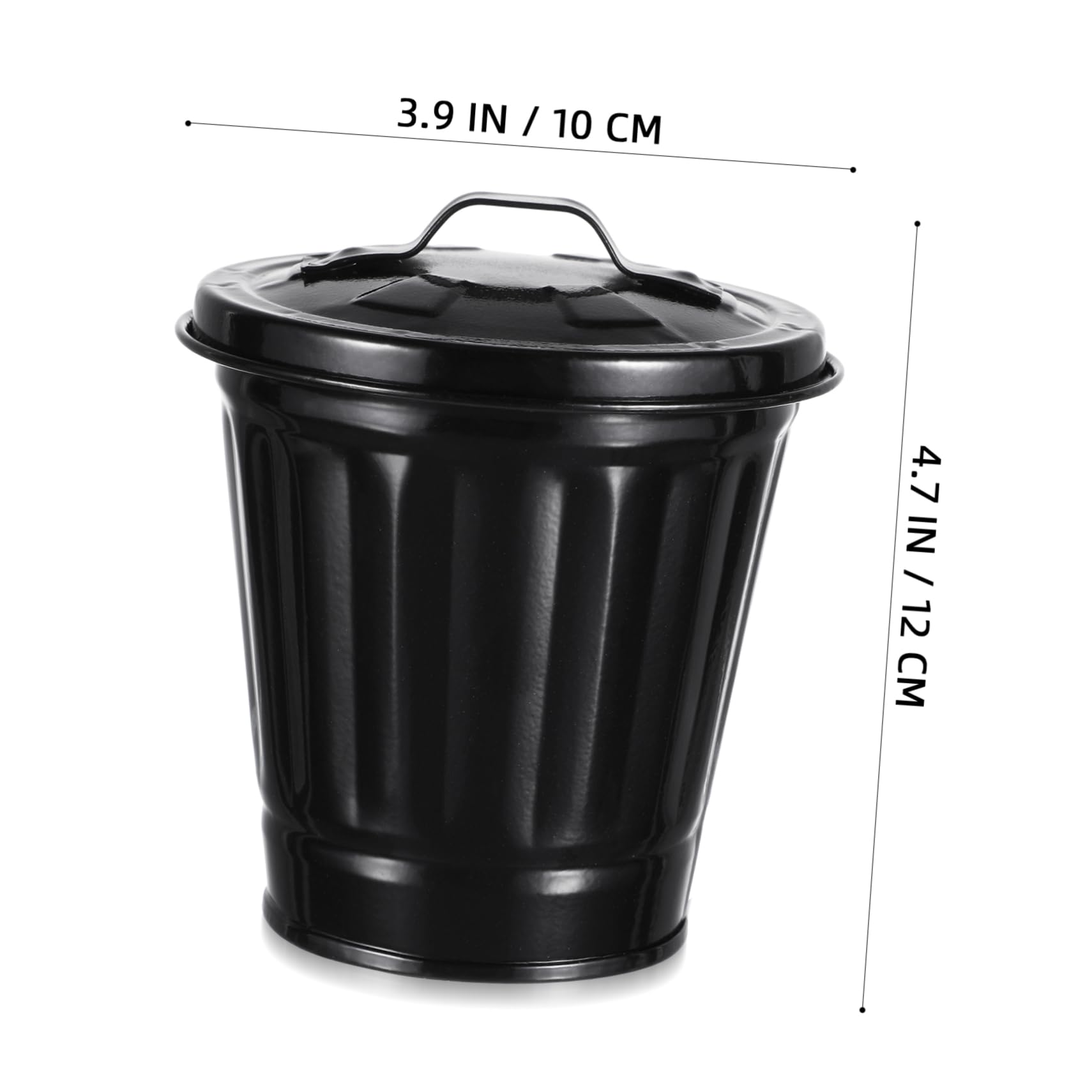 Stainless Steel Trash Cans with Lids, Desktop Waster Basket Outdoor Dog Poop Garbage Can Farmhouse Retro Metal Waste Bin for Bathroom Bedroom Garden Yard