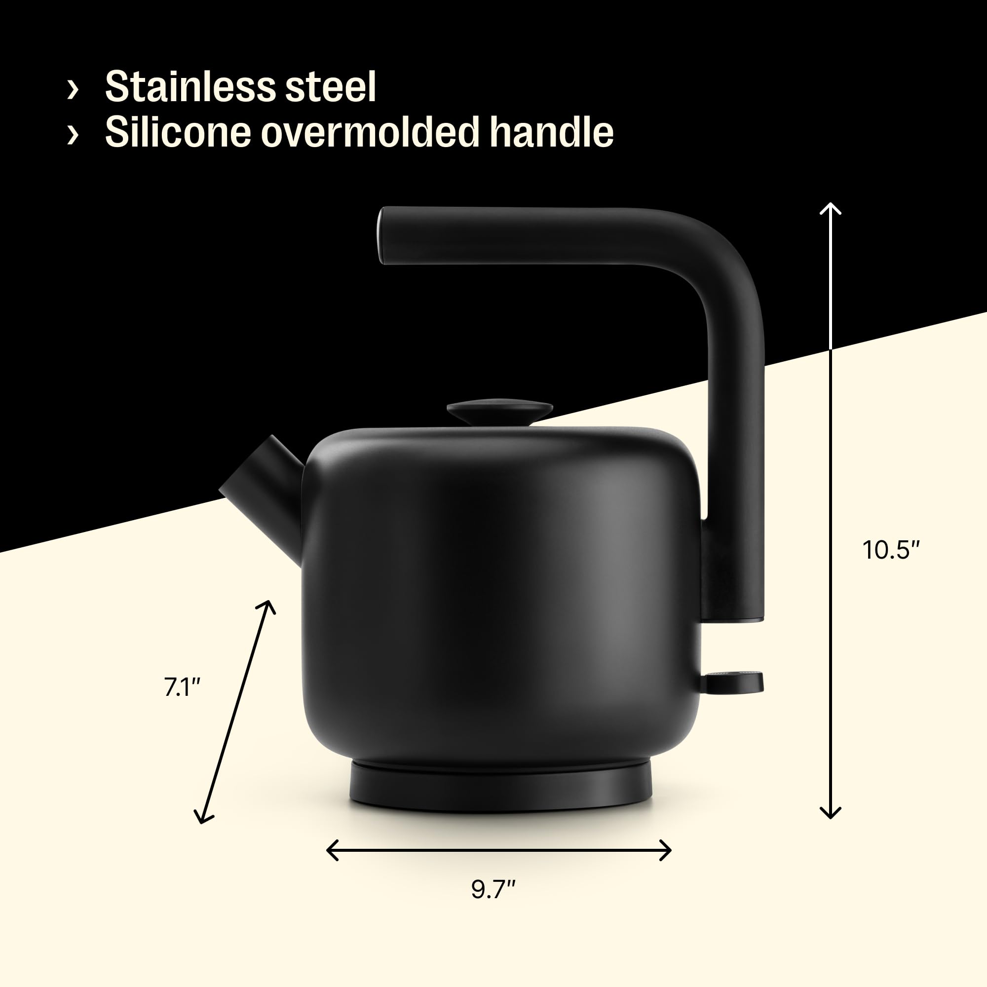 Fellow Electric Clyde Kettle - 1.5 Liter Capacity - Modern Twist On Stovetop Design, All-Purpose, Stainless Steel - Warm Water for Ramen, Oatmeal, Tea, Coffee & more - Large Capacity