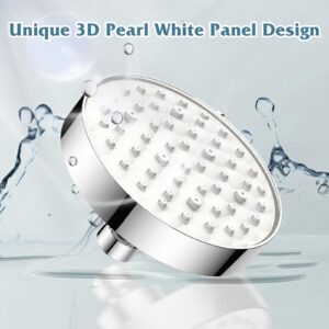 PWERAN Shower Head High Pressure Rain Fixed Showerhead 3 Settings with 3D Panel Luxury Design, 5 Inch High Flow Bathroom Rain Shower head with Adjustable Brass Ball Joint