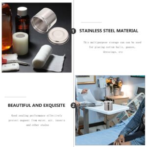 DIYEAH Stainless Steel Medical Jar - Resistant Gauze Holder Dressing Unguent Storage Can Sundry Professional Storage Container