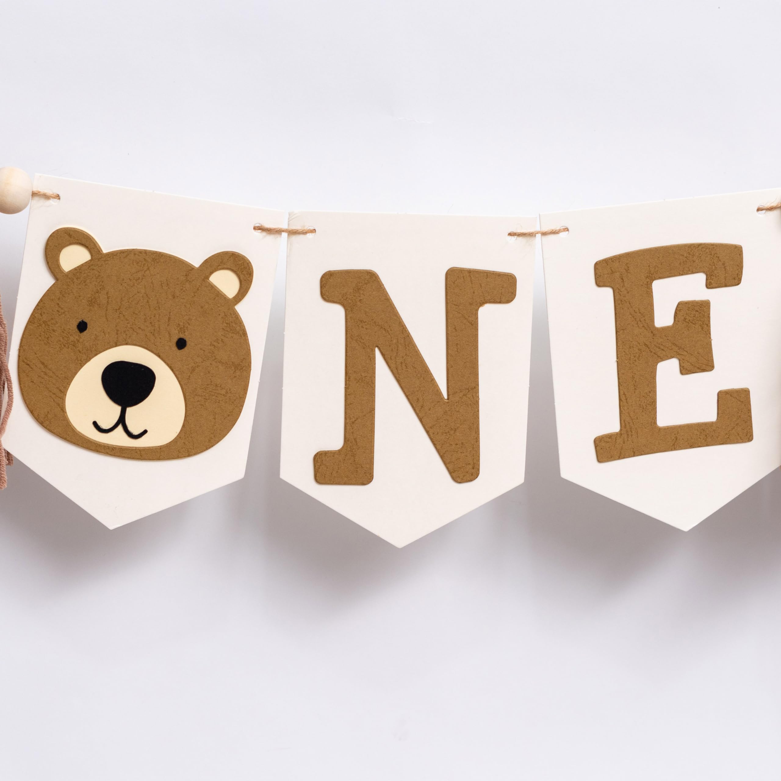 CIEQR Highchair Banner 1st Birthday, Bear Theme First Birthday Decorations Party Supplies, Birthday Banner Suitable for Birthday, Party, Anniversary, Baby Shower, Baby Photo Booth Props...(Tassels)