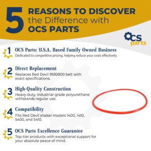 OCS Parts 9592800 Replacement Paint Shaker Belts | 2-Pack | Replaces Red Devil Belt for Twin and Single Arm Shaker Model 1400, 1410, 5400 and 5410