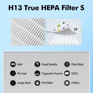 4 Pack C545 HEPA Replacement Filter S Compatible with Winix C545 Air Purifier, for Winix C545 Replacement Filter, H13 Ture HEPA Filter, Part# 1712-0096-00 and 2522-0058-00