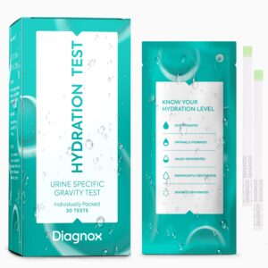 diagnox hydration urine test strips - urine specific gravity test strips for accurate hydration monitoring - individually packaged and clinical grade [30 tests]