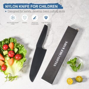 kiddi cookie Nylon Knife for Nonstick Pans, Kitchen Knife Safe for Kids, Nonstick Knife Resistant to high temperatures up to 460 degrees Fahrenheit, Black