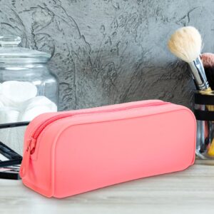 LALAFINA Silicone Pencil Case, Color Pencil Pouch Pencil Case Small Silicone Pencil Pouch Pencil Pouch for Women, Makeup Pouch for Brush