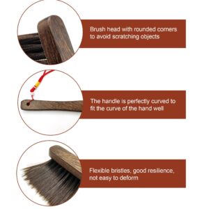 Hand Broom Cleaning Brush, Dusting Brush for Cleaning, Wood Block Hand Brush, Soft Bristle Cleaning Brush for Car Bed Furniture Clothes Garden Couch Draft Wooden Handle with a Nice Lanyard