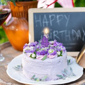 Purple Number 8 Candle for Girl Birthday Party Decorations, Girl 8th Birthday Party Decorations Supplies, 3D Crown Designed Purple Number Candles for Birthday Cake Topper Decorations