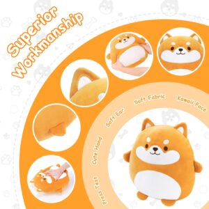 16 inch Shiba Inu Plush Pillows Corgi Plushie Stuffed Animals with Hand and Feet, Giant Corgi Plush, Dog Plush Pillow Hugging Pillow Cushion Soft Shiba Plush Toy Big Stuffed Animals